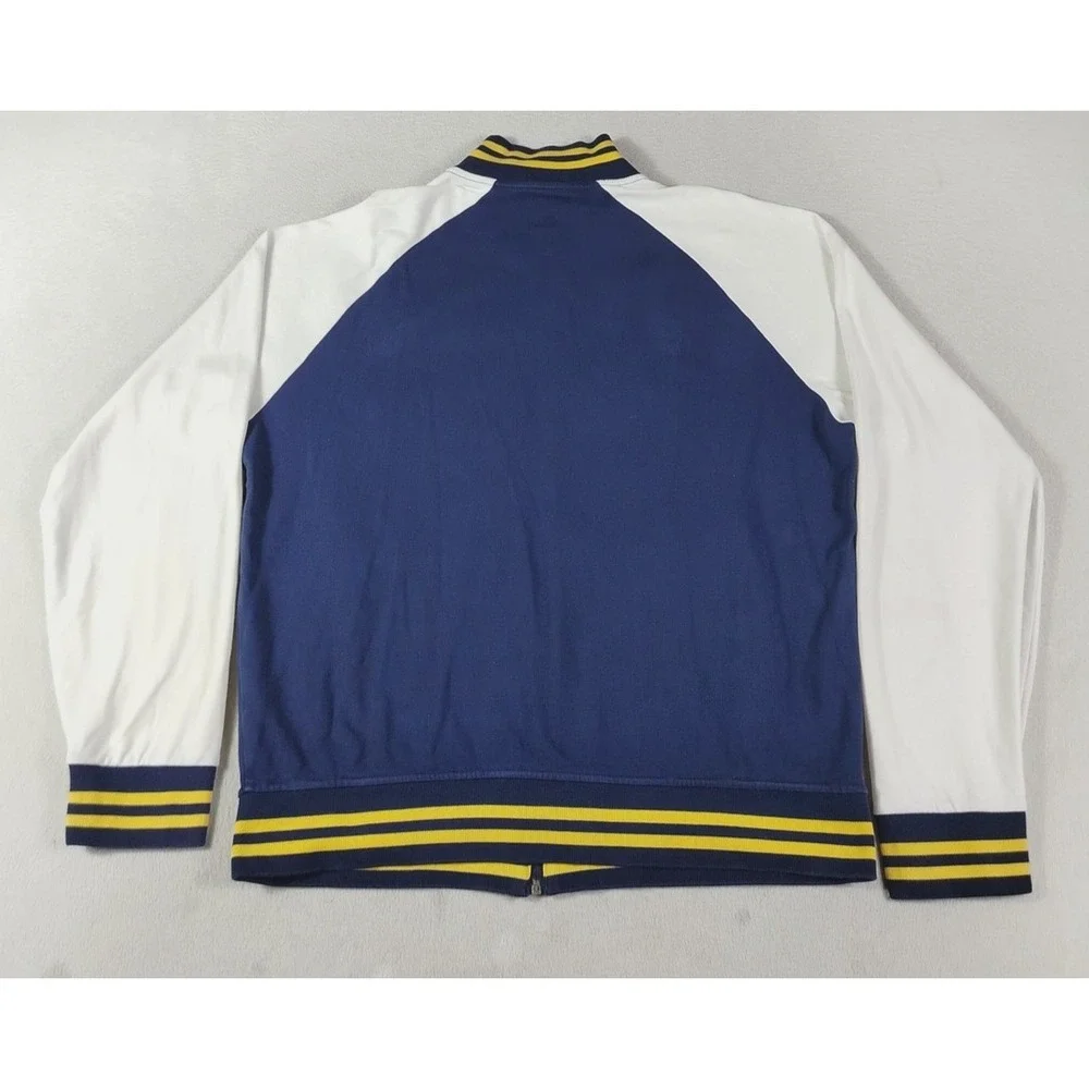 Polo Ralph Lauren Track Jacket Mens Large Blue Colorblock P67 Varsity Full Zip